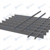 Прессованные решетчатые настилы c параметрами ячеек 33x33, 33x11 мм и несущей полосой 20x2, 30x2 мм.